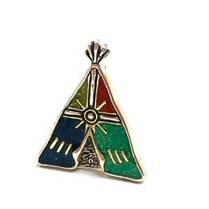 Carolyn Pollack Womens Brooch Pin Sterling Silver Gemstone American Southwest